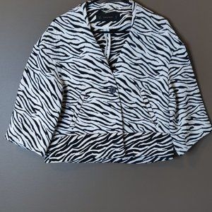 Zara Basic Zebra Crop Jacket SIZE SMALL